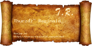 Thurzó Reginald névjegykártya